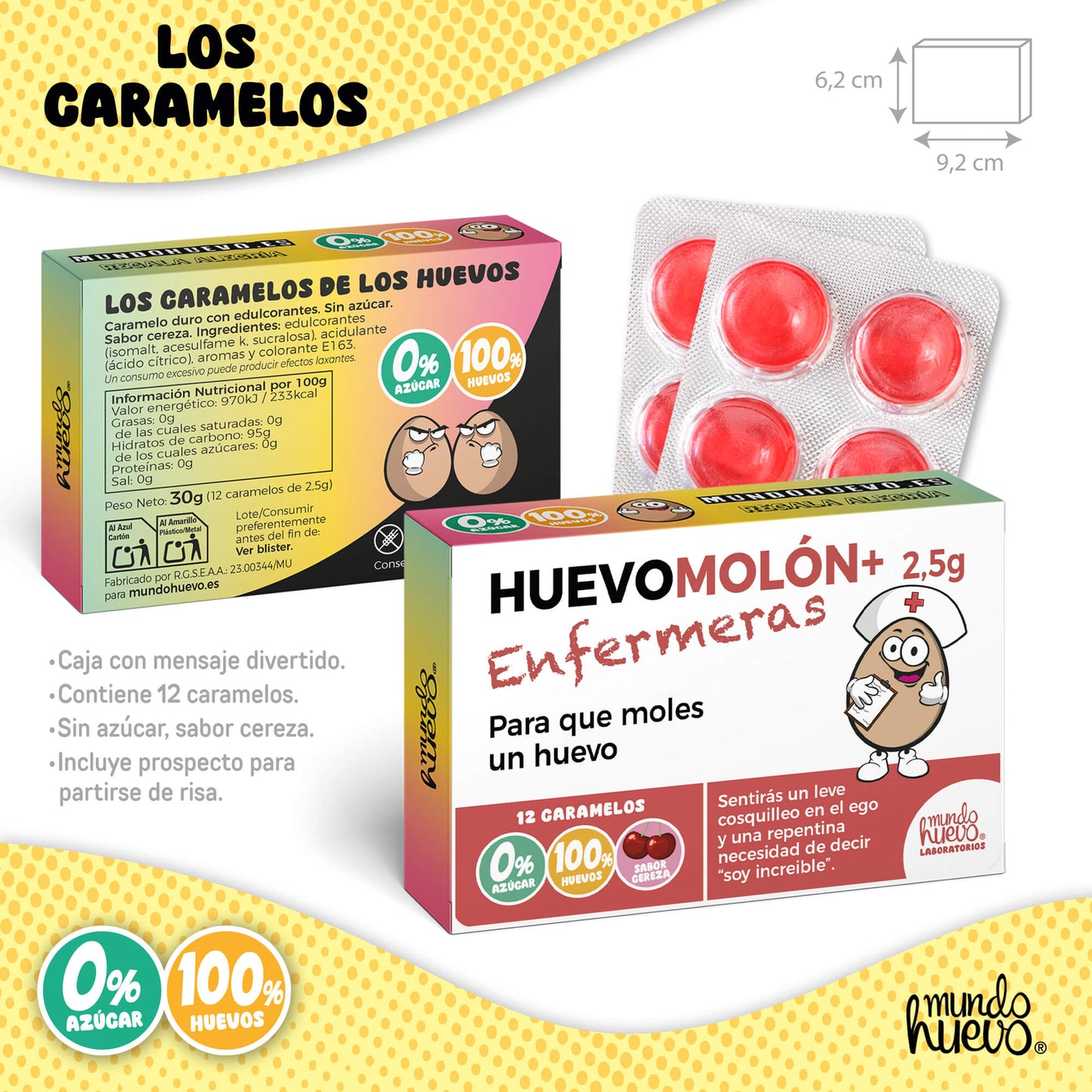 Taza Ser Enfermera mola un huevo + Caramelos divertidos + Pulsera sorpresa