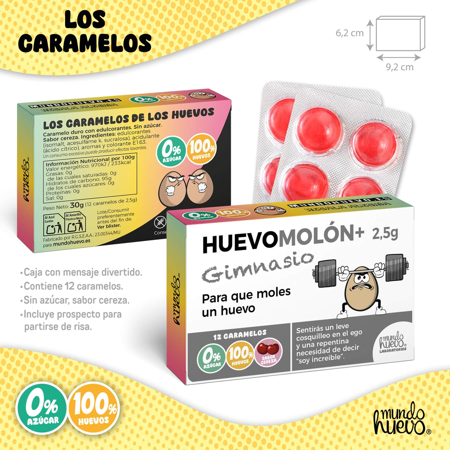 Taza El gimnasio me mola un huevo + Caramelos divertidos + Pulsera sorpresa