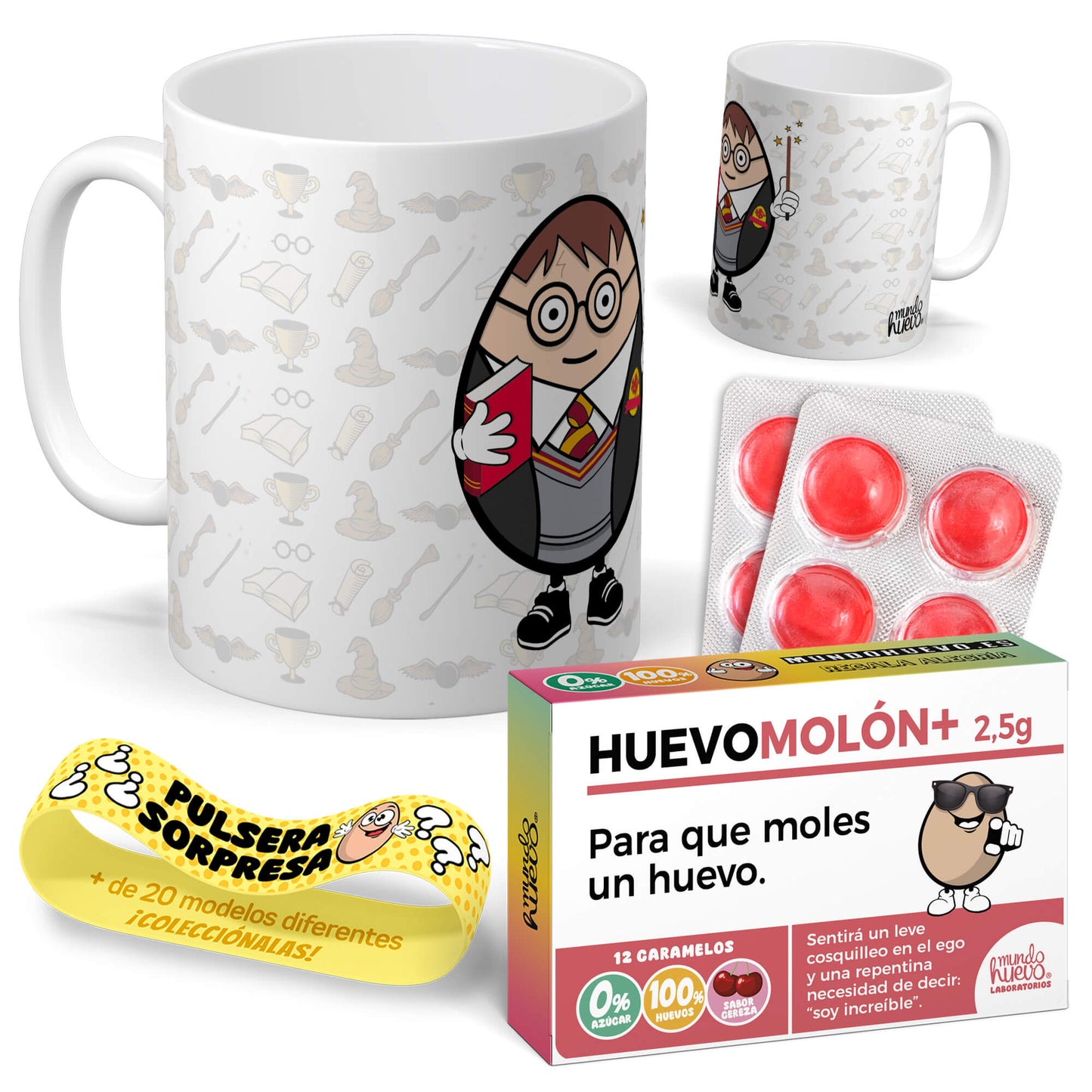 Taza Harry Potter + Caramelos divertidos + Pulsera sorpresa