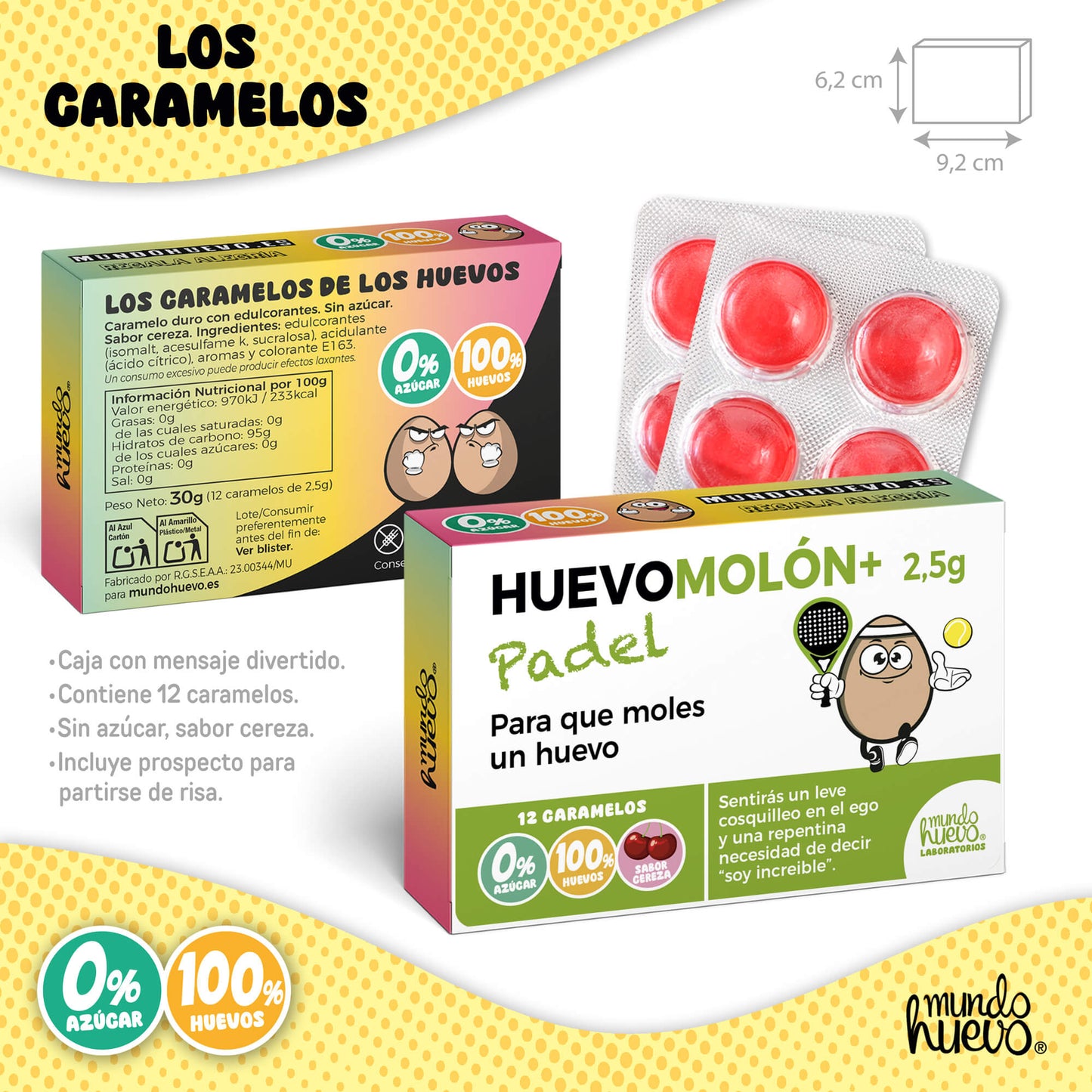 Taza El padel me mola un huevo + Caramelos divertidos + Pulsera sorpresa