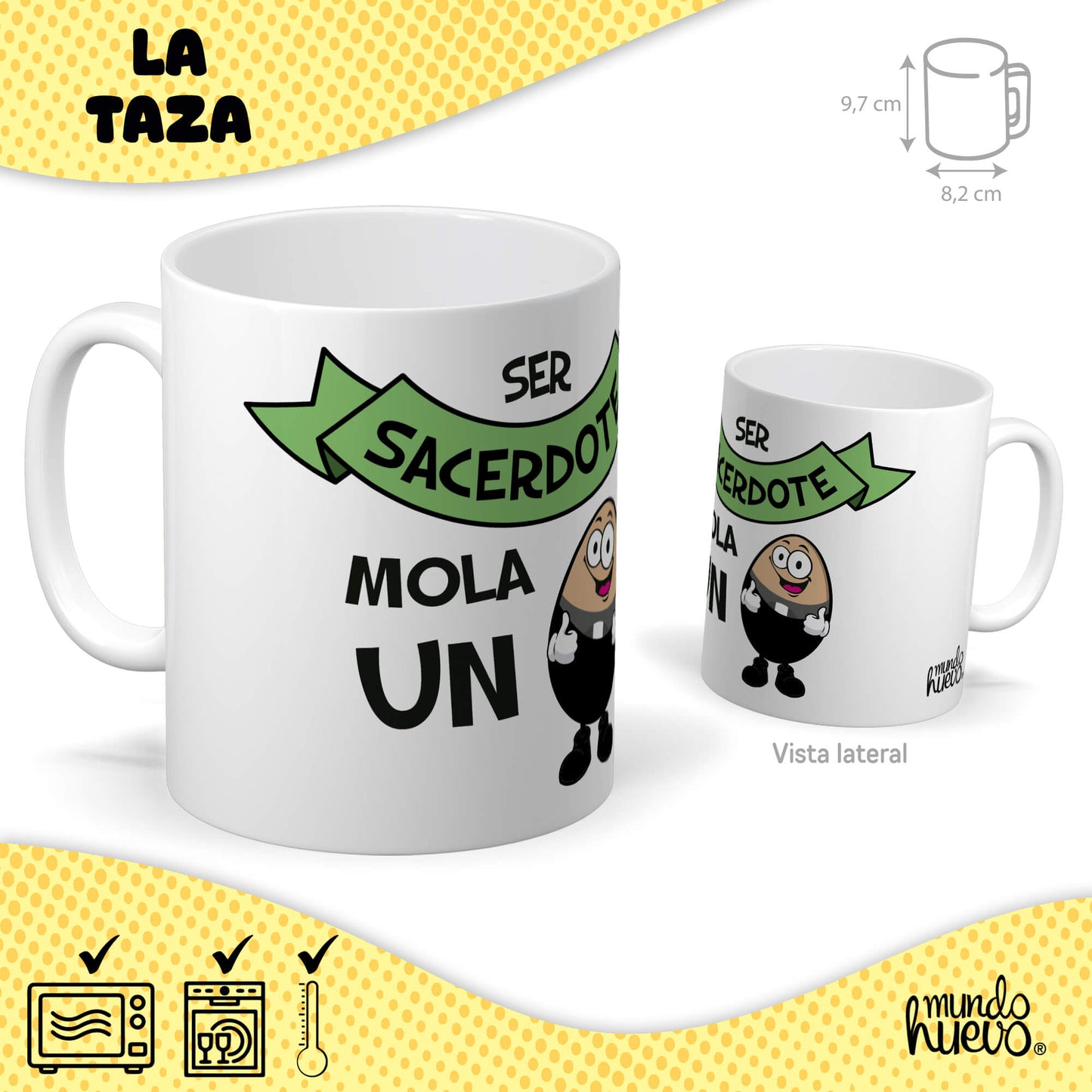 Taza Ser Sacerdote mola un huevo + Caramelos divertidos + Pulsera sorpresa