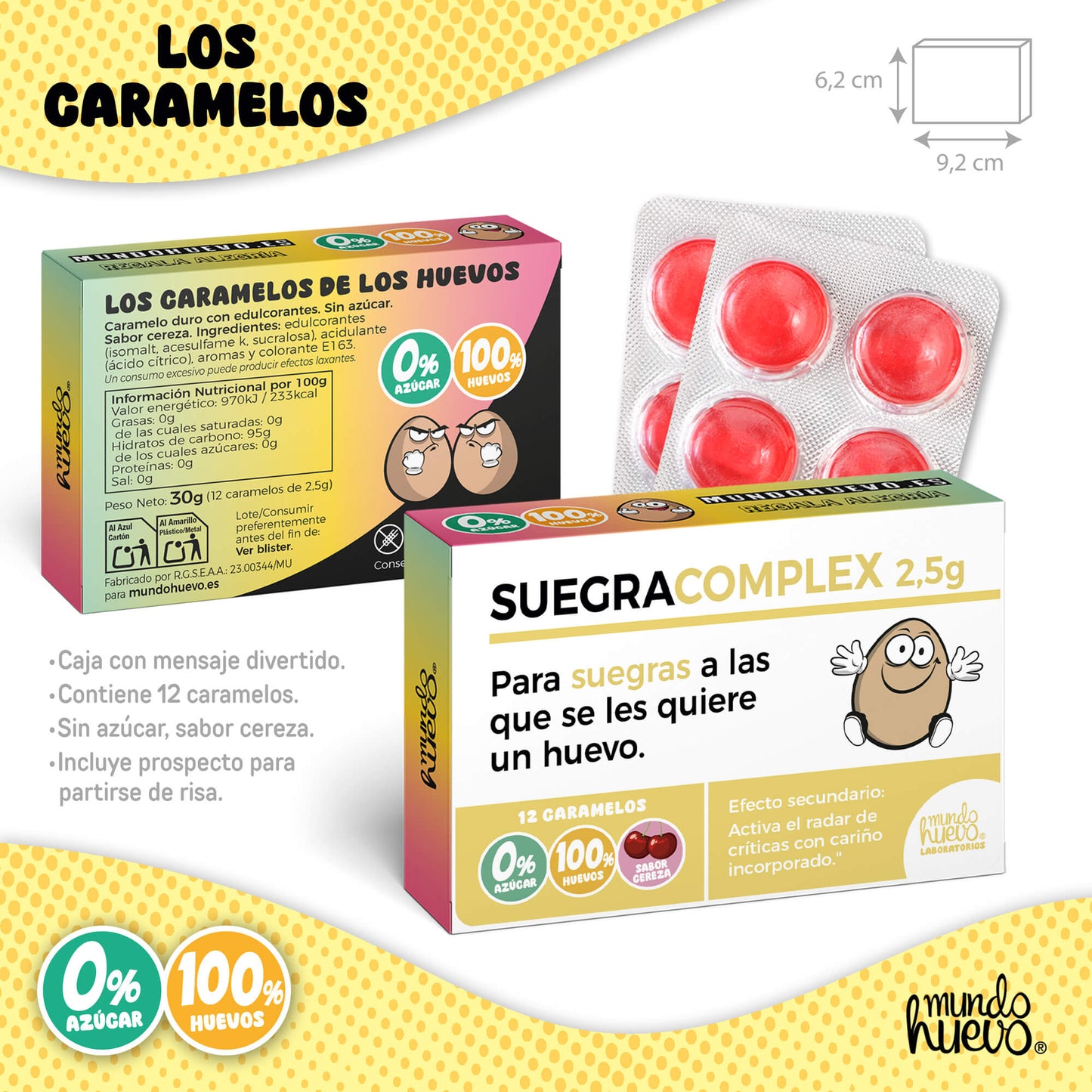 Taza Suegra molas un huevo + Caramelos divertidos + Pulsera sorpresa