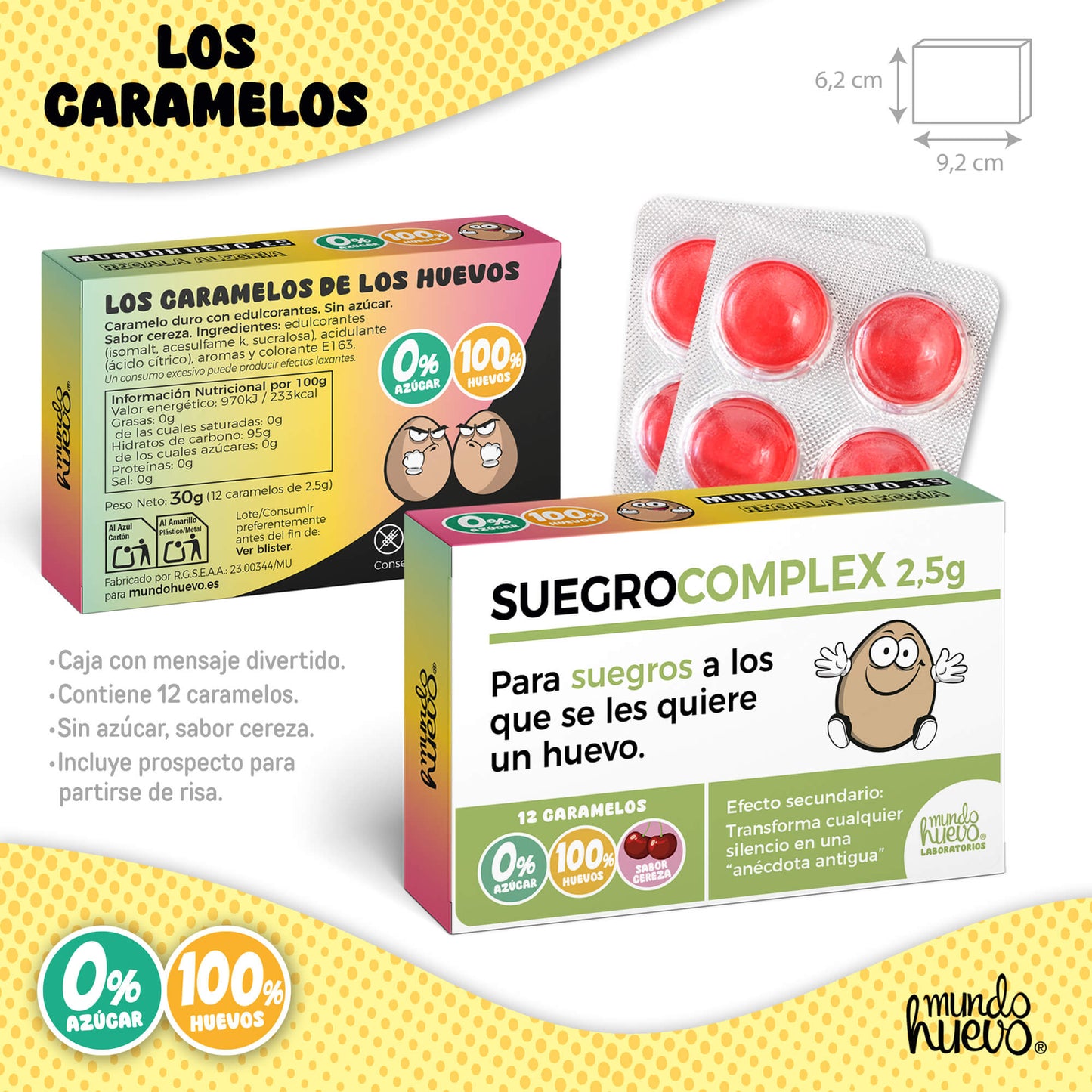 Taza Suegro molas un huevo + Caramelos divertidos + Pulsera sorpresa