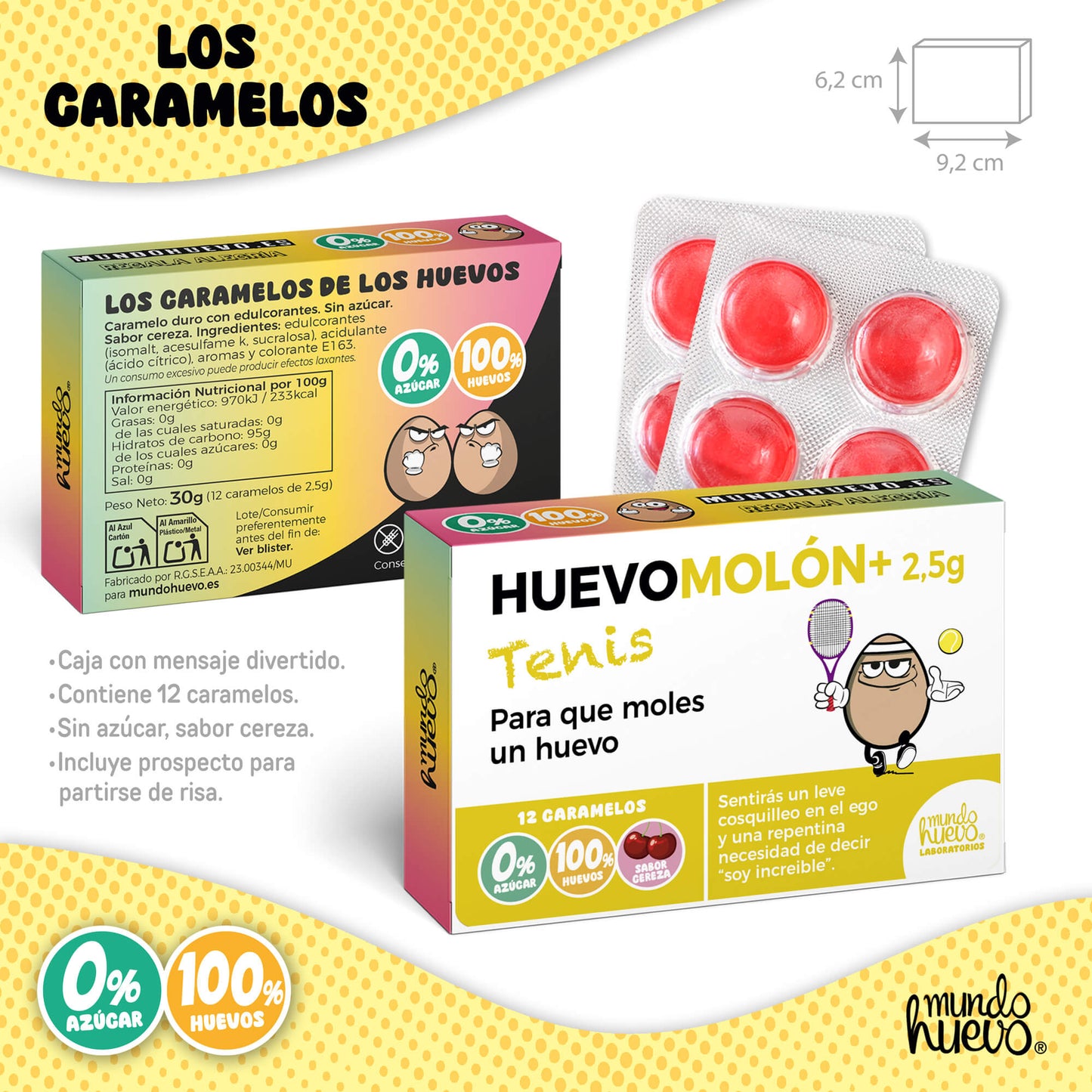 Taza El tenis me mola un huevo + Caramelos divertidos + Pulsera sorpresa