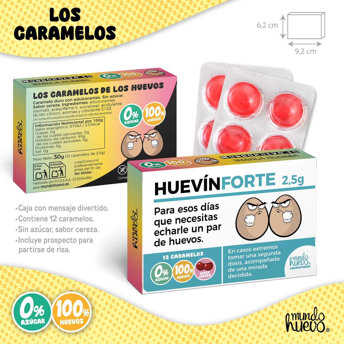 Taza Échale huevos + Caramelos divertidos + Pulsera sorpresa