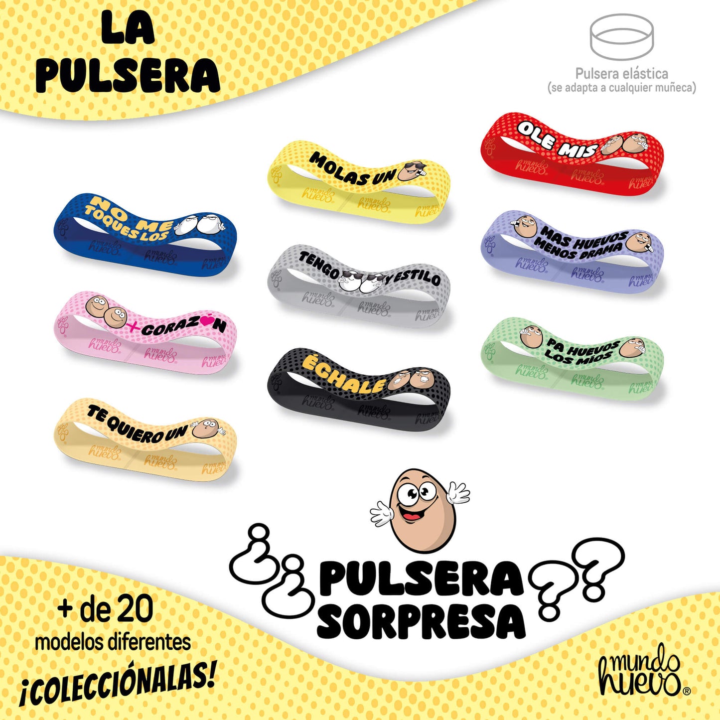 Taza Échale huevos + Caramelos divertidos + Pulsera sorpresa