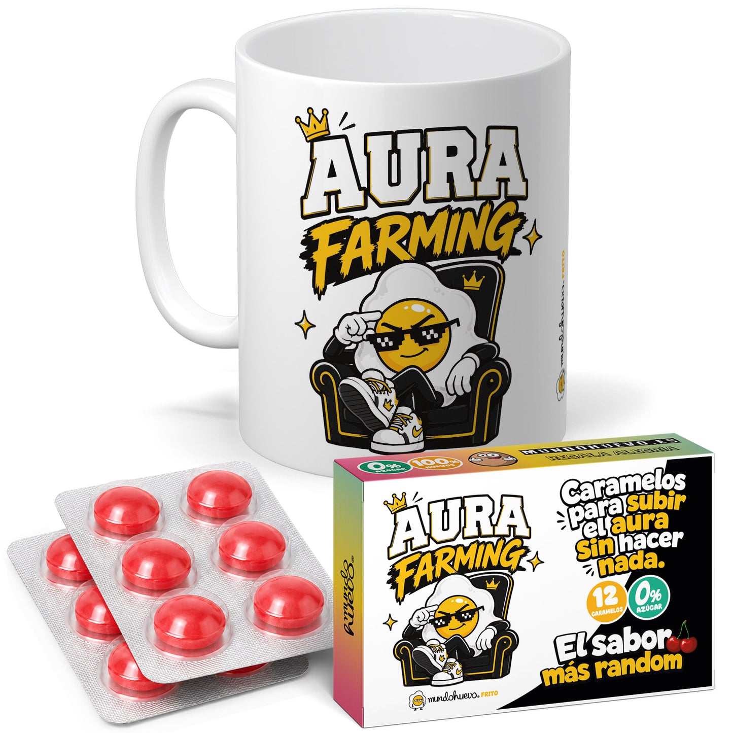 Taza Aura farming + Caramelos divertidos