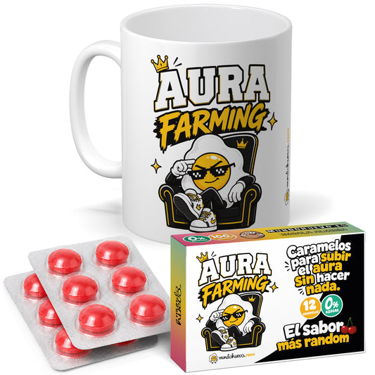 Taza Aura farming + Caramelos divertidos