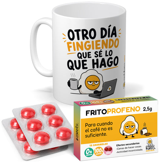 Taza Fingiendo que sé lo que hago + Caramelos divertidos