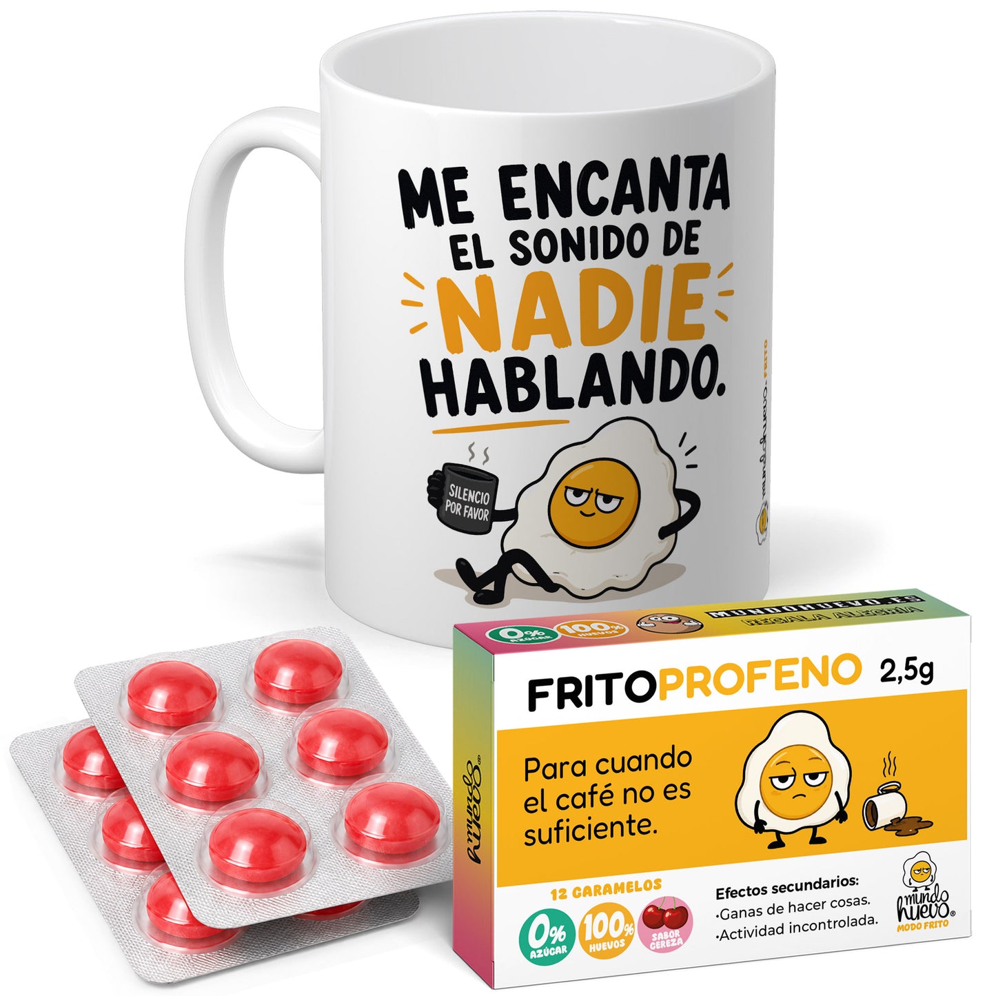 Taza Me encanta el sonido de nadie hablando + Caramelos divertidos