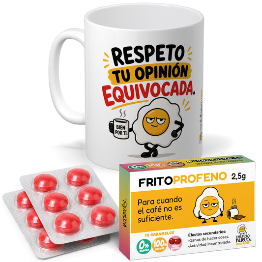Taza Respeto tu opinión equivocada + Caramelos divertidos