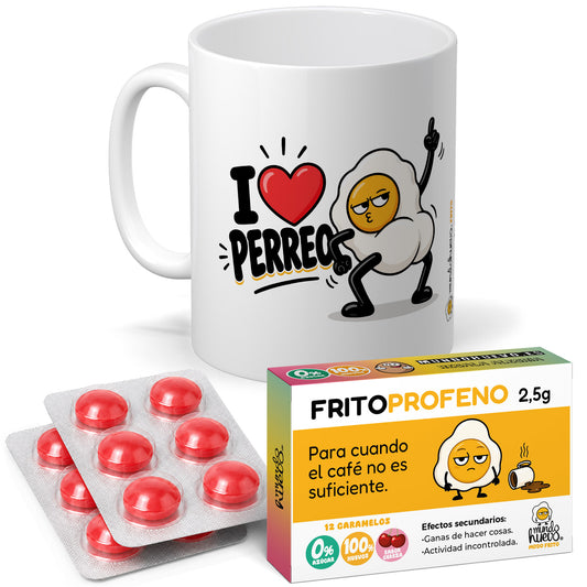 Taza I love Perreo + Caramelos divertidos