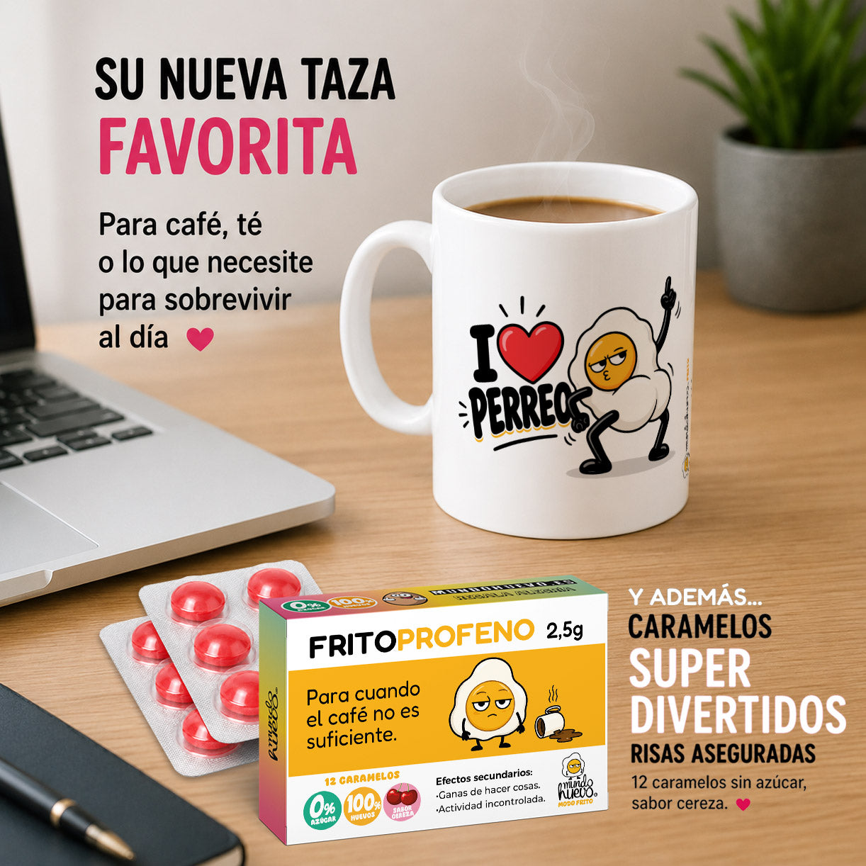 Taza I love Perreo + Caramelos divertidos