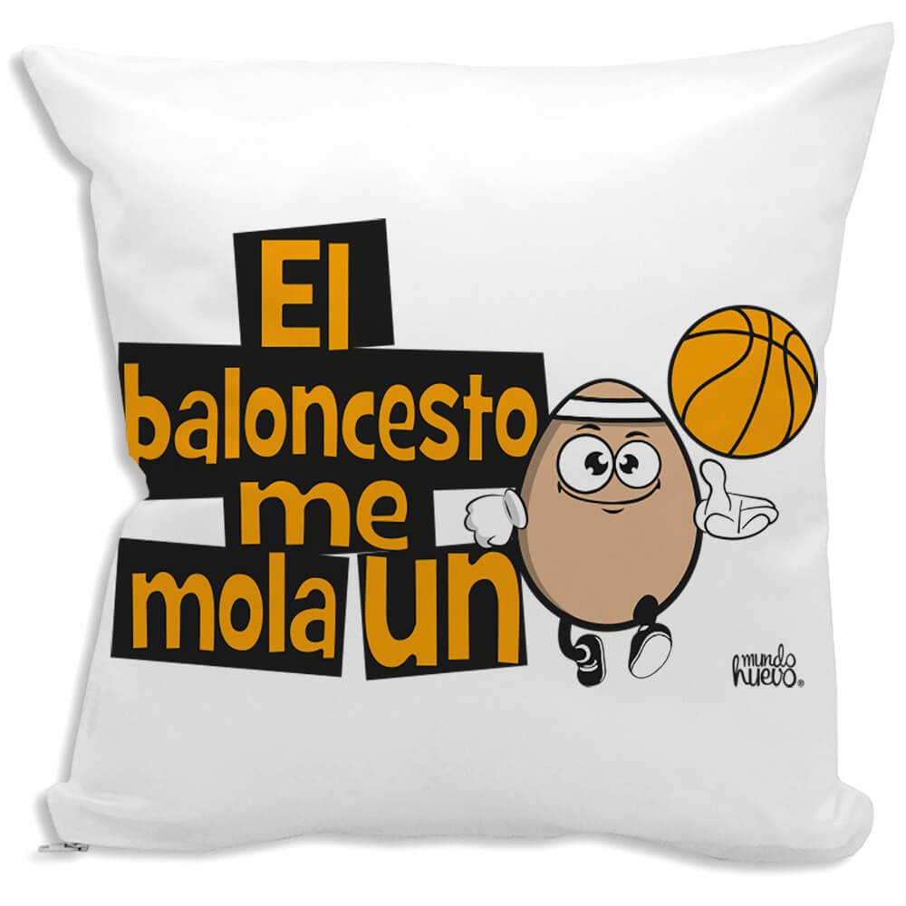 Cojín divertido El Baloncesto me mola un huevo