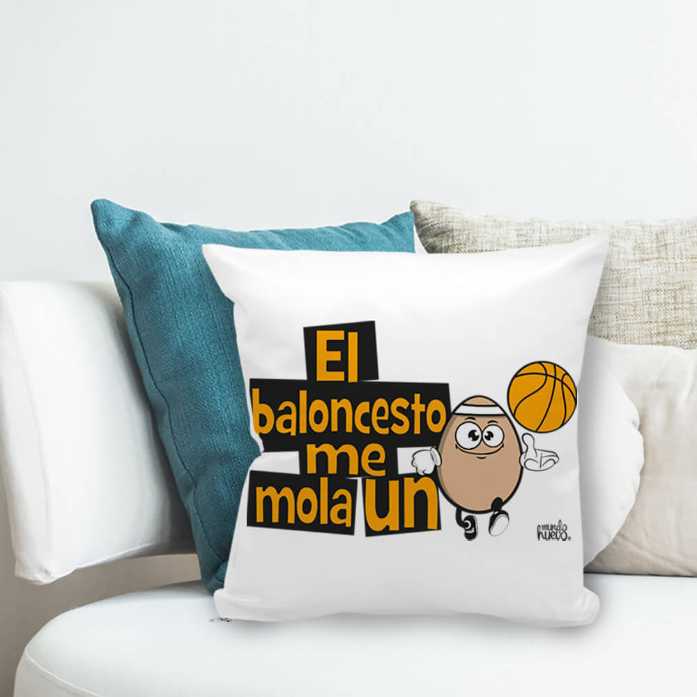 Cojín divertido El Baloncesto me mola un huevo