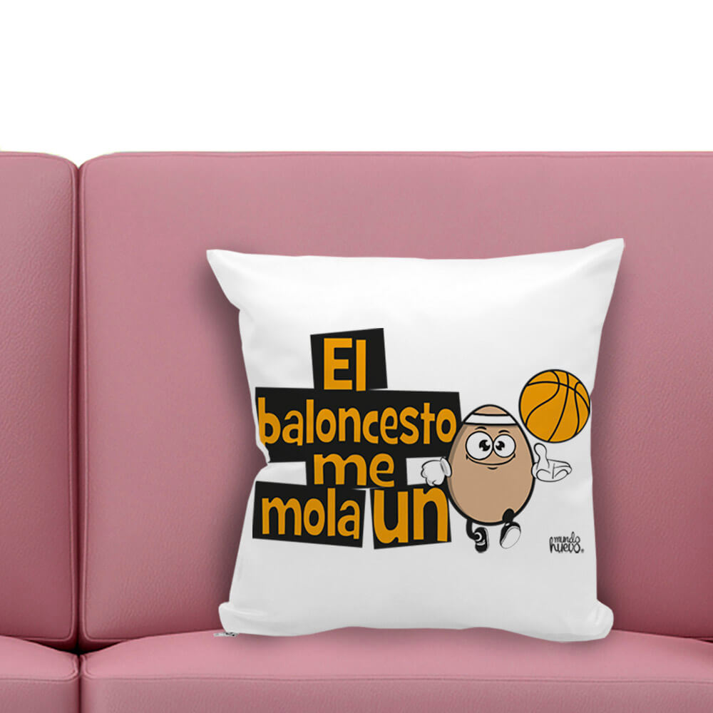 Cojín divertido El Baloncesto me mola un huevo