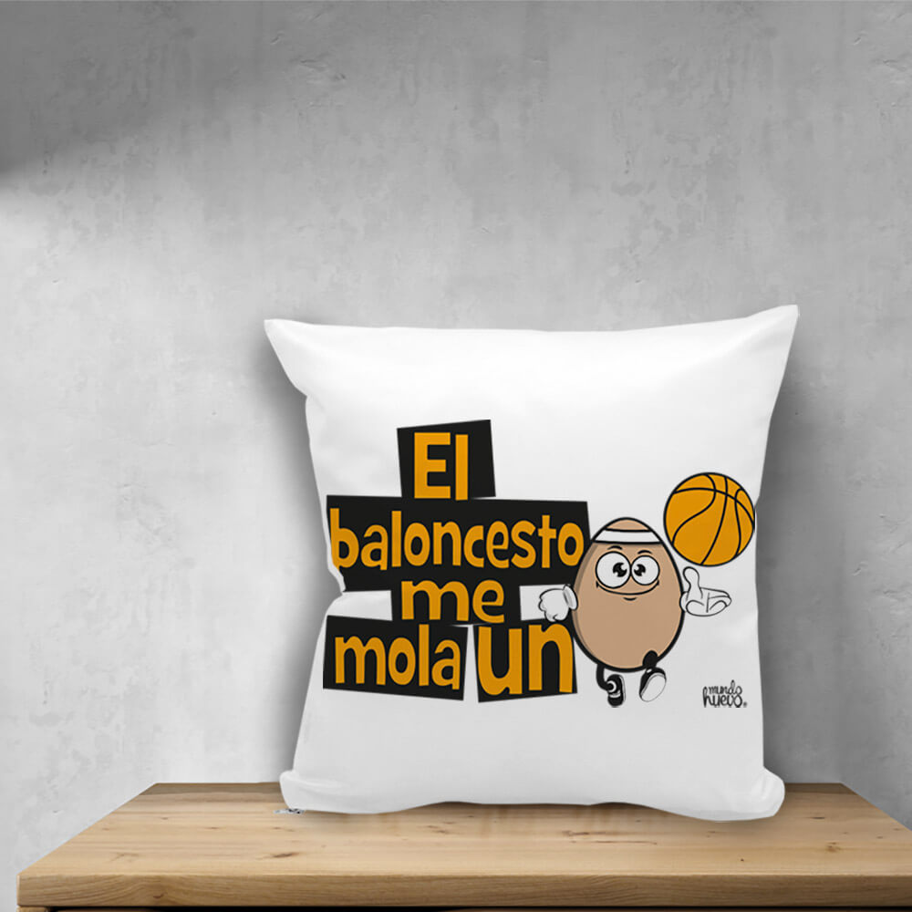 Cojín divertido El Baloncesto me mola un huevo