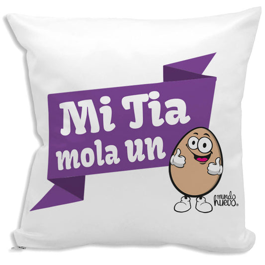 Cojín divertido Mi tia mola un huevo