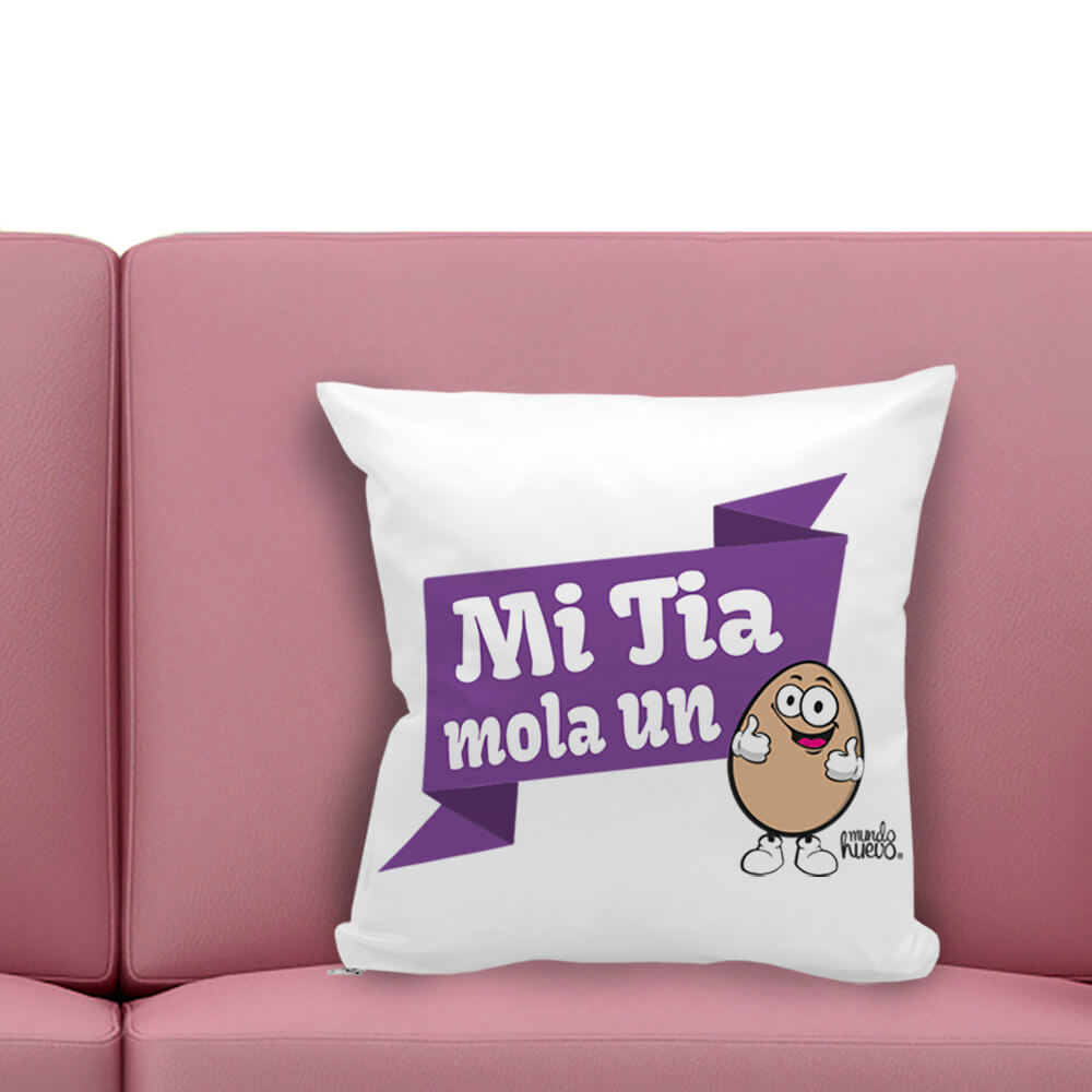 Cojín divertido Mi tia mola un huevo