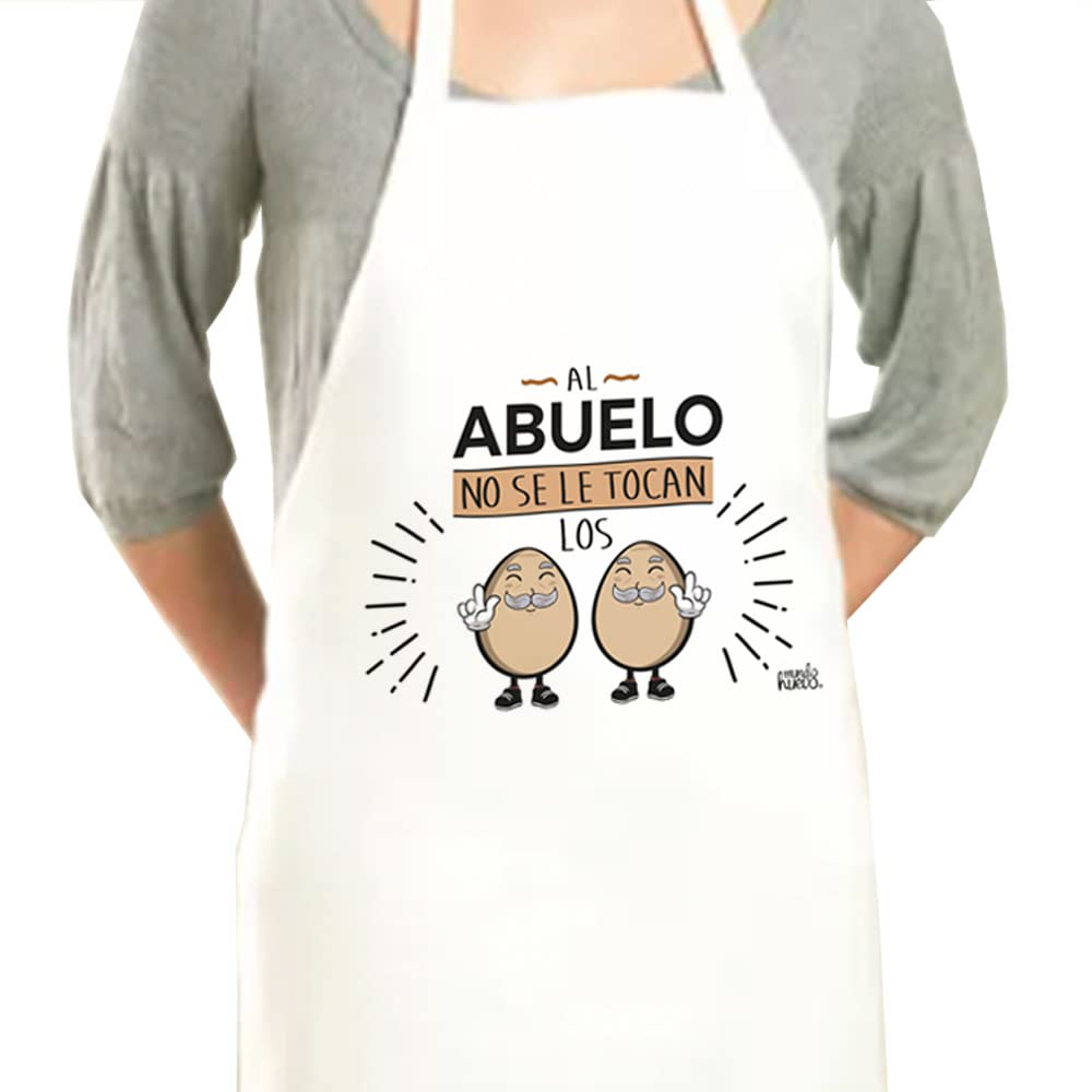 Delantal | AL ABUELO NO SE LE TOCAN LOS HUEVOS | Regalo divertido.