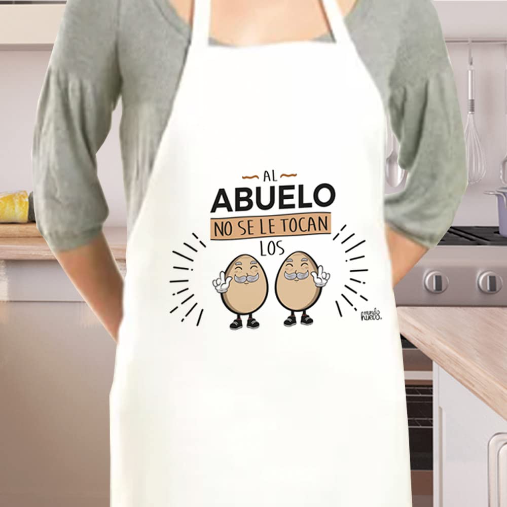 Delantal | AL ABUELO NO SE LE TOCAN LOS HUEVOS | Regalo divertido.