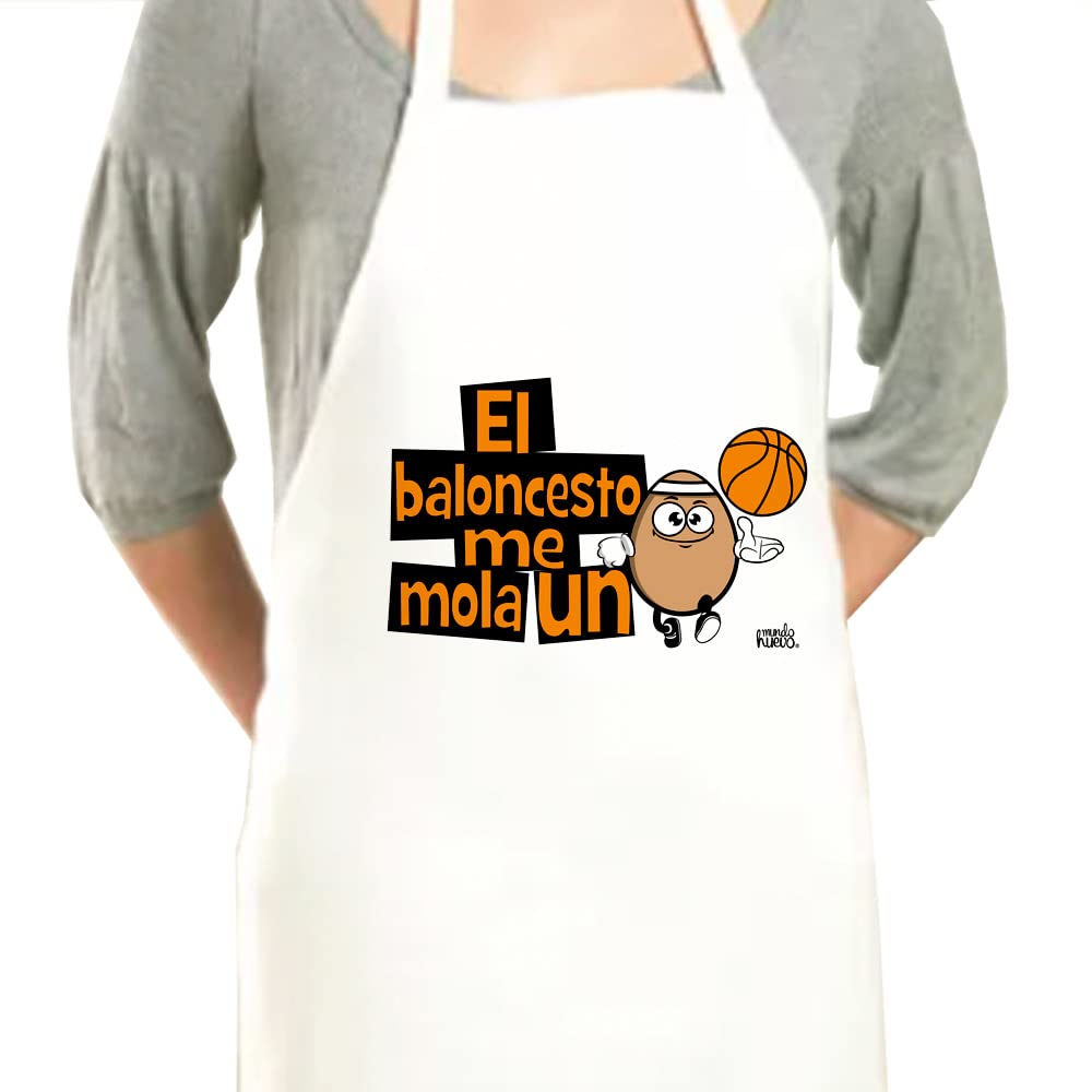 Delantal | EL BALONCESTO ME MOLA UN HUEVO | Regalo divertido.