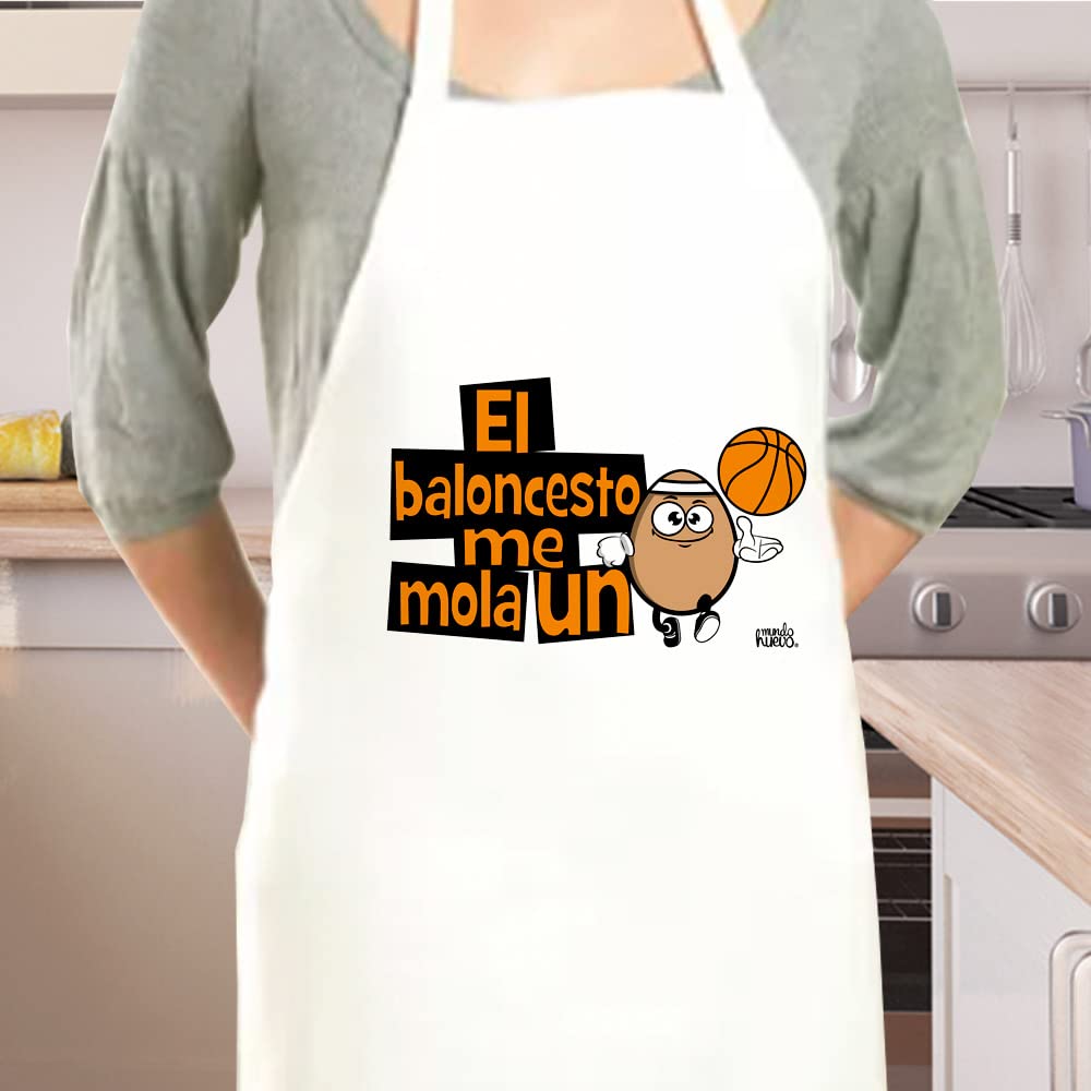 Delantal | EL BALONCESTO ME MOLA UN HUEVO | Regalo divertido.