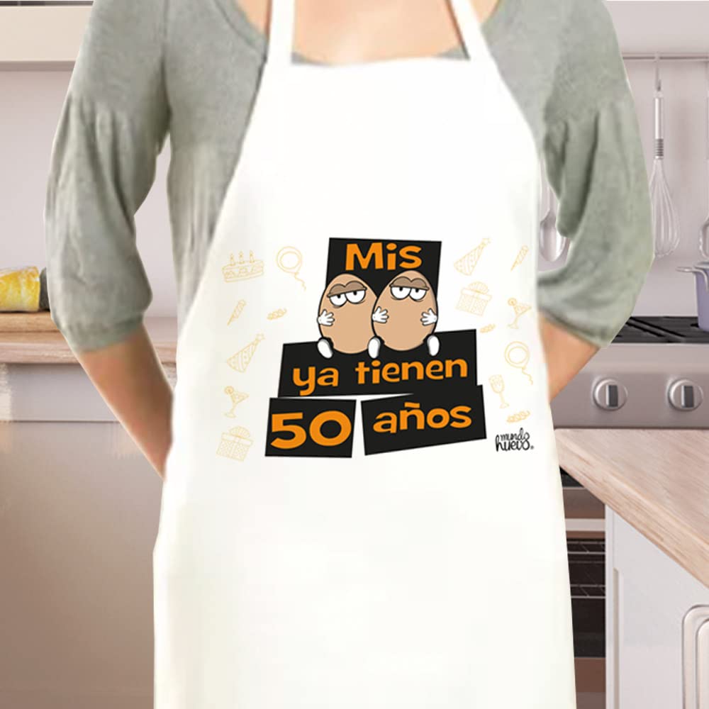 Delantal | MIS HUEVOS YA TIENEN 50 AÑOS | Regalo divertido.