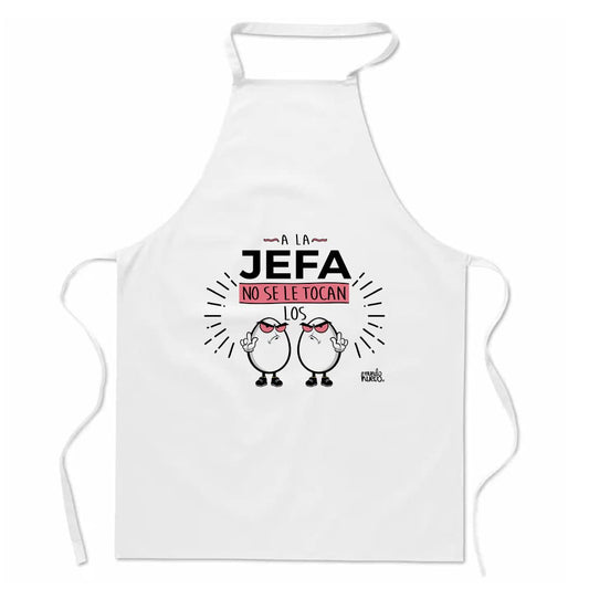 Delantal | A LA JEFA NO SE LE TOCAN LOS HUEVOS | Regalo divertido.