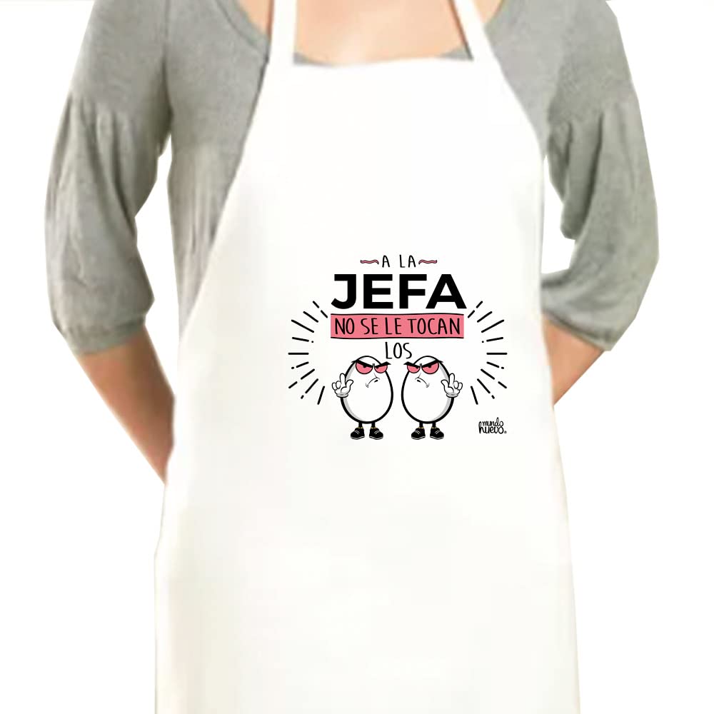 Delantal | A LA JEFA NO SE LE TOCAN LOS HUEVOS | Regalo divertido.
