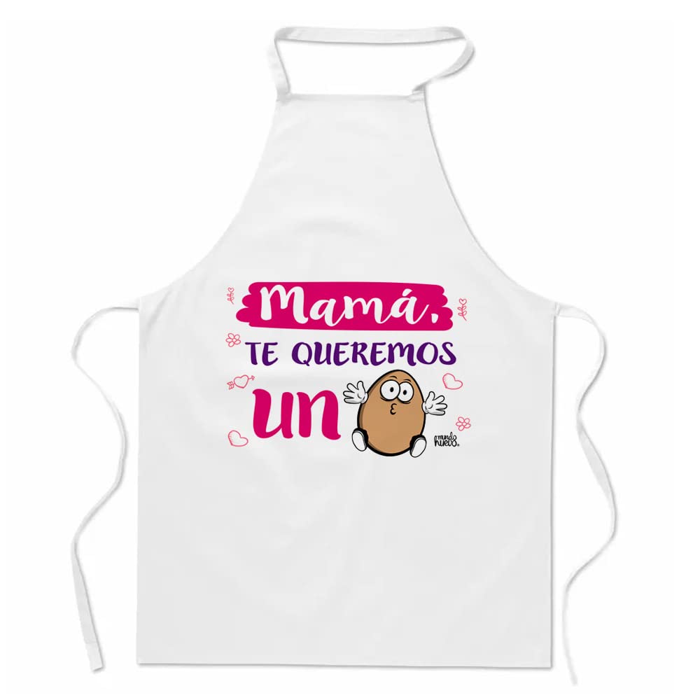 Delantal | MAMÁ TE QUEREMOS UN HUEVO | Regalo divertido.