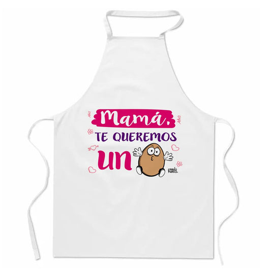 Delantal | MAMÁ TE QUEREMOS UN HUEVO | Regalo divertido.