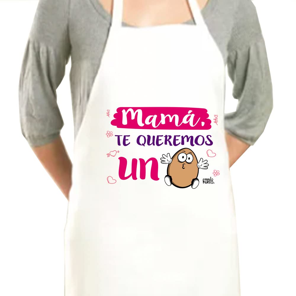 Delantal | MAMÁ TE QUEREMOS UN HUEVO | Regalo divertido.