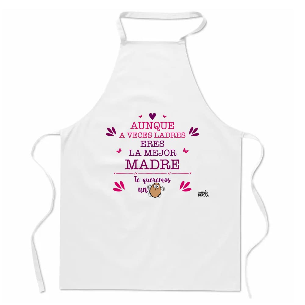 Delantal | AUNQUE A VECES LADRES ERES LA MEJOR MADRE | Regalo divertido.