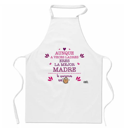 Delantal | AUNQUE A VECES LADRES ERES LA MEJOR MADRE | Regalo divertido.