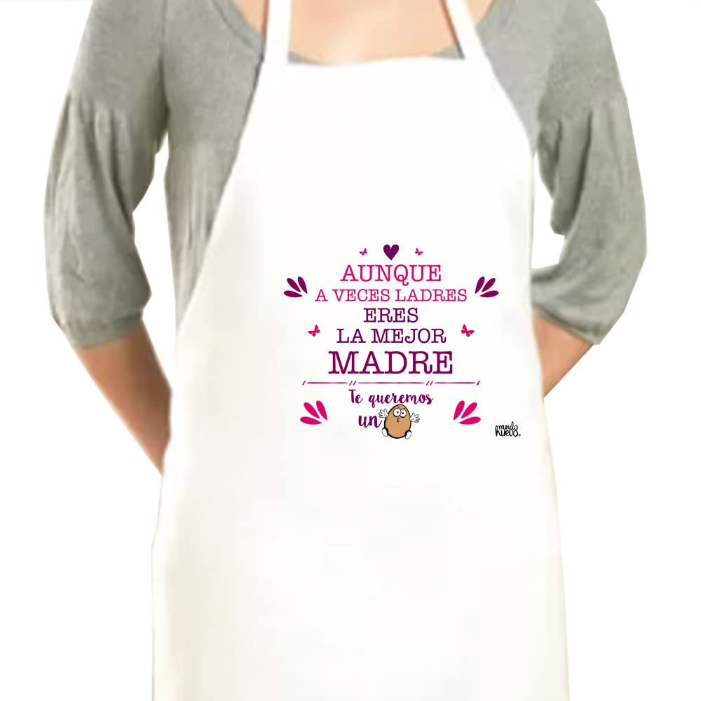 Delantal | AUNQUE A VECES LADRES ERES LA MEJOR MADRE | Regalo divertido.