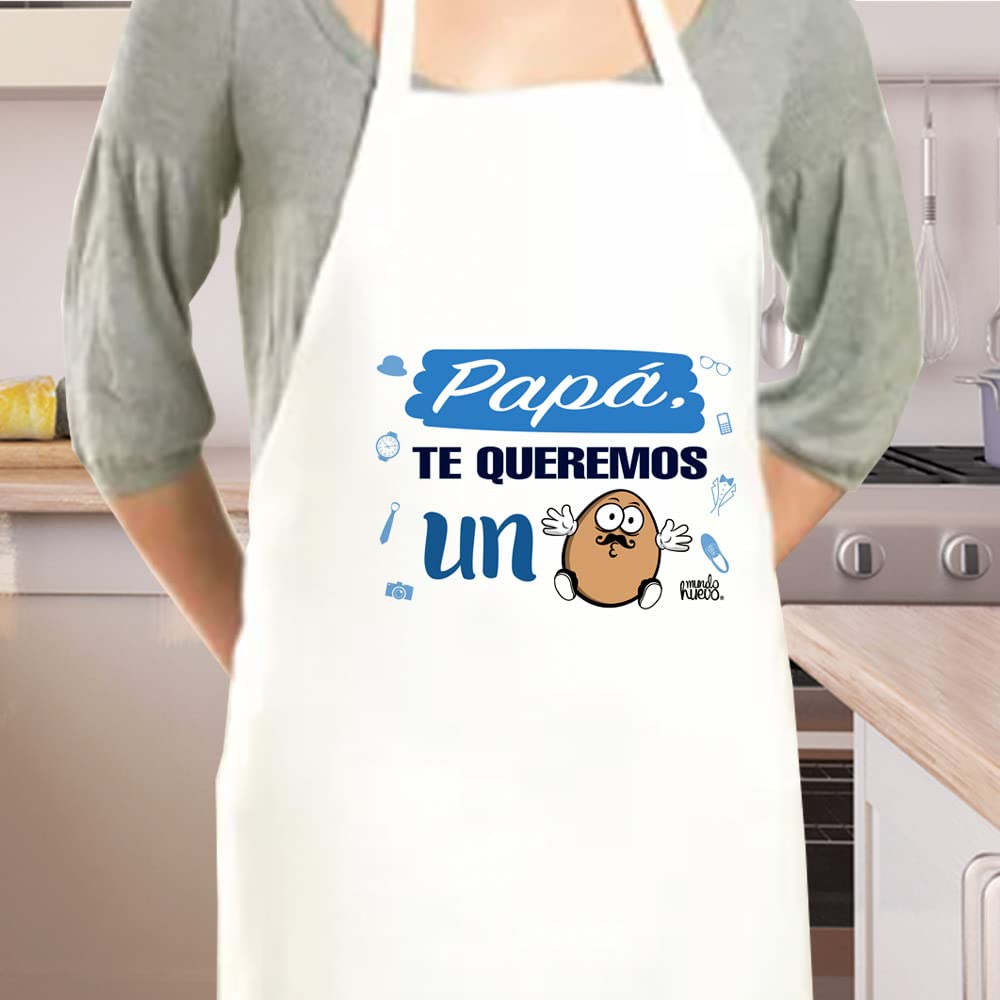 Delantal | PAPÁ TE QUEREMOS UN HUEVO | Regalo divertido.
