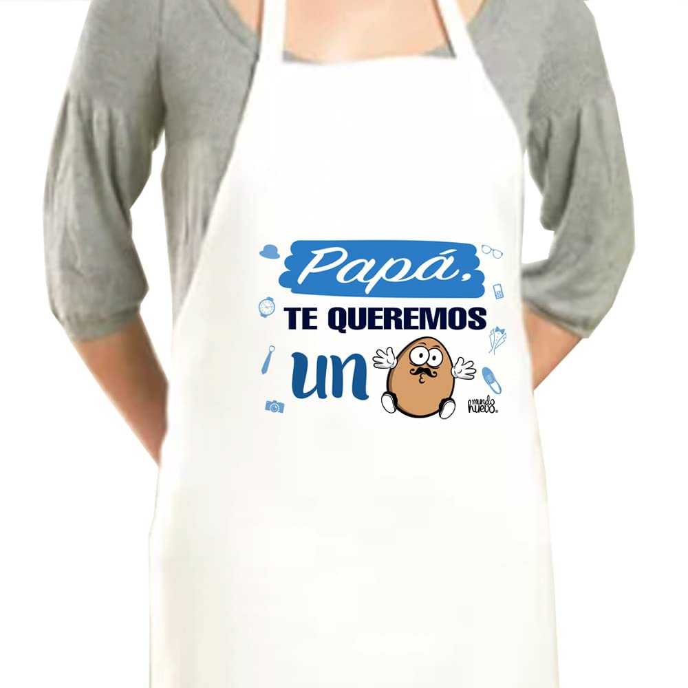 Delantal | PAPÁ TE QUEREMOS UN HUEVO | Regalo divertido.