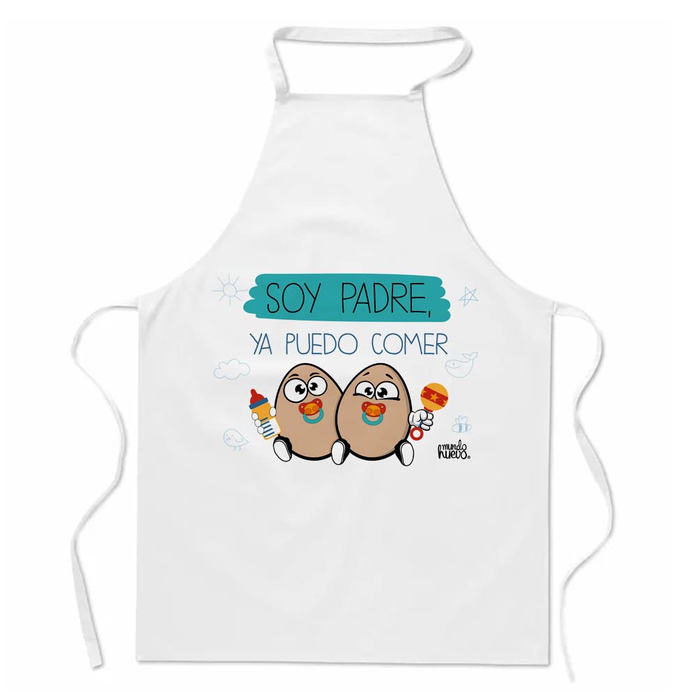 Delantal | SOY PADRE YA PUEDO COMER HUEVOS | Regalo divertido.