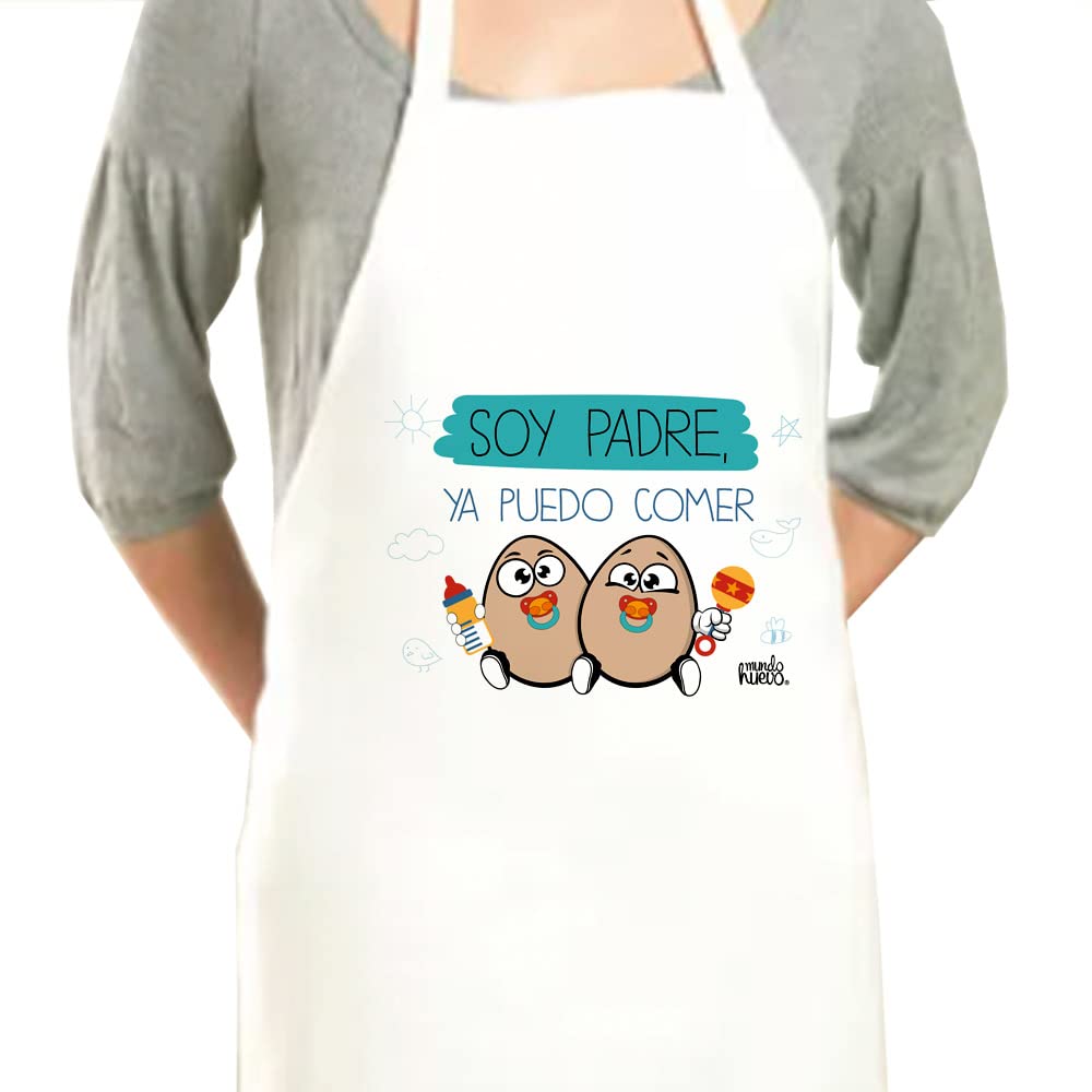 Delantal | SOY PADRE YA PUEDO COMER HUEVOS | Regalo divertido.