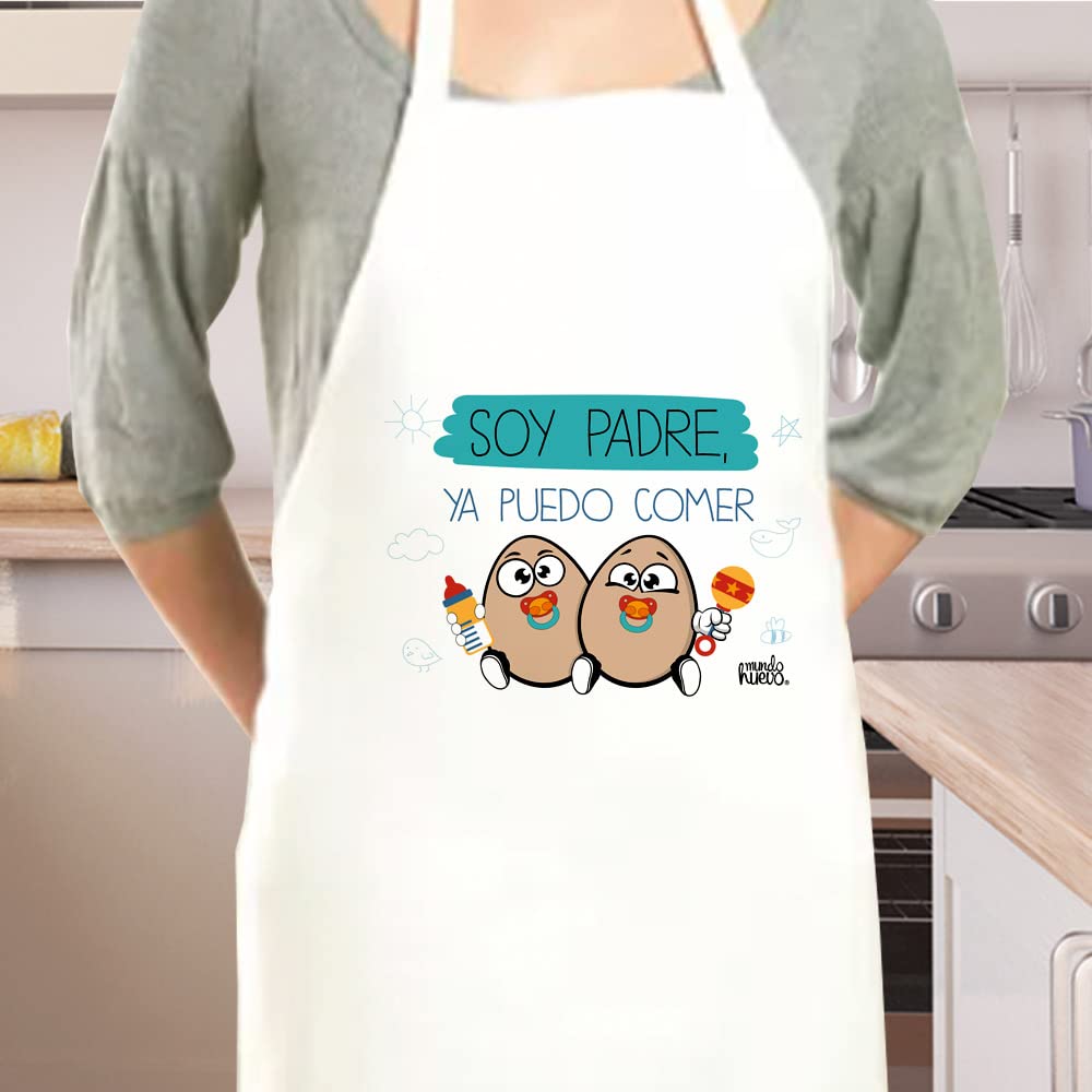 Delantal | SOY PADRE YA PUEDO COMER HUEVOS | Regalo divertido.