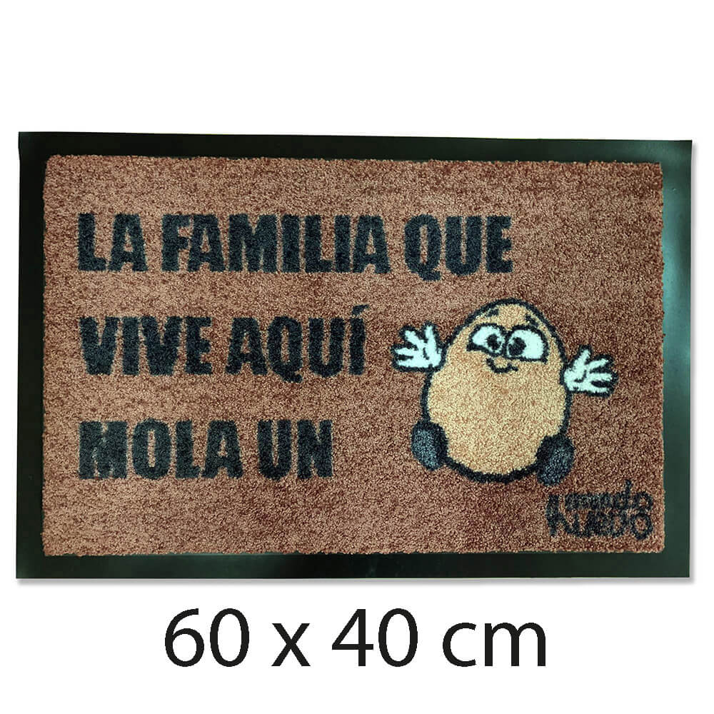 Felpudo divertido | LA FAMILIA QUE VIVE AQUÍ MOLA UN HUEVO | 60x40cm