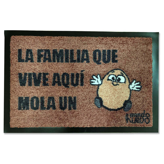 Felpudo divertido | LA FAMILIA QUE VIVE AQUÍ MOLA UN HUEVO | 60x40cm