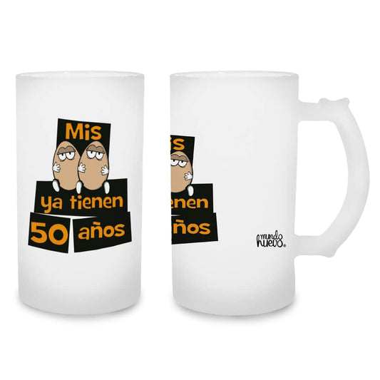 Jarra de cerveza Mis huevos ya tienen 50 años