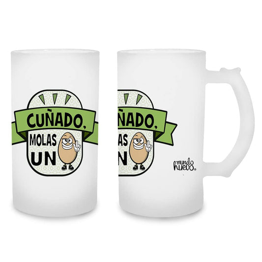 Jarra de cerveza Cuñado molas un huevo