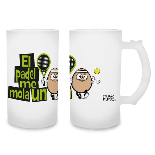 Jarra de cerveza El padel me mola un huevo