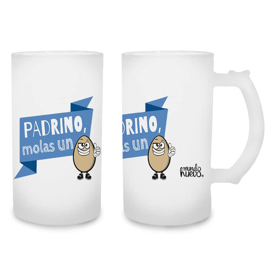 Jarra de cerveza Padrino molas un huevo