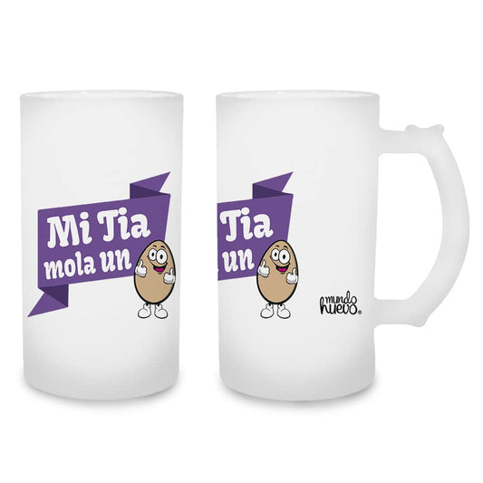 Jarra de cerveza Mi tía mola un huevo