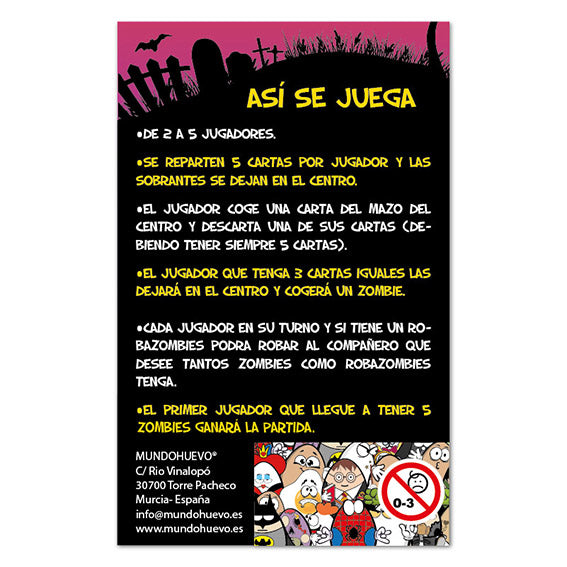 Juego de cartas | A la caza del zombie