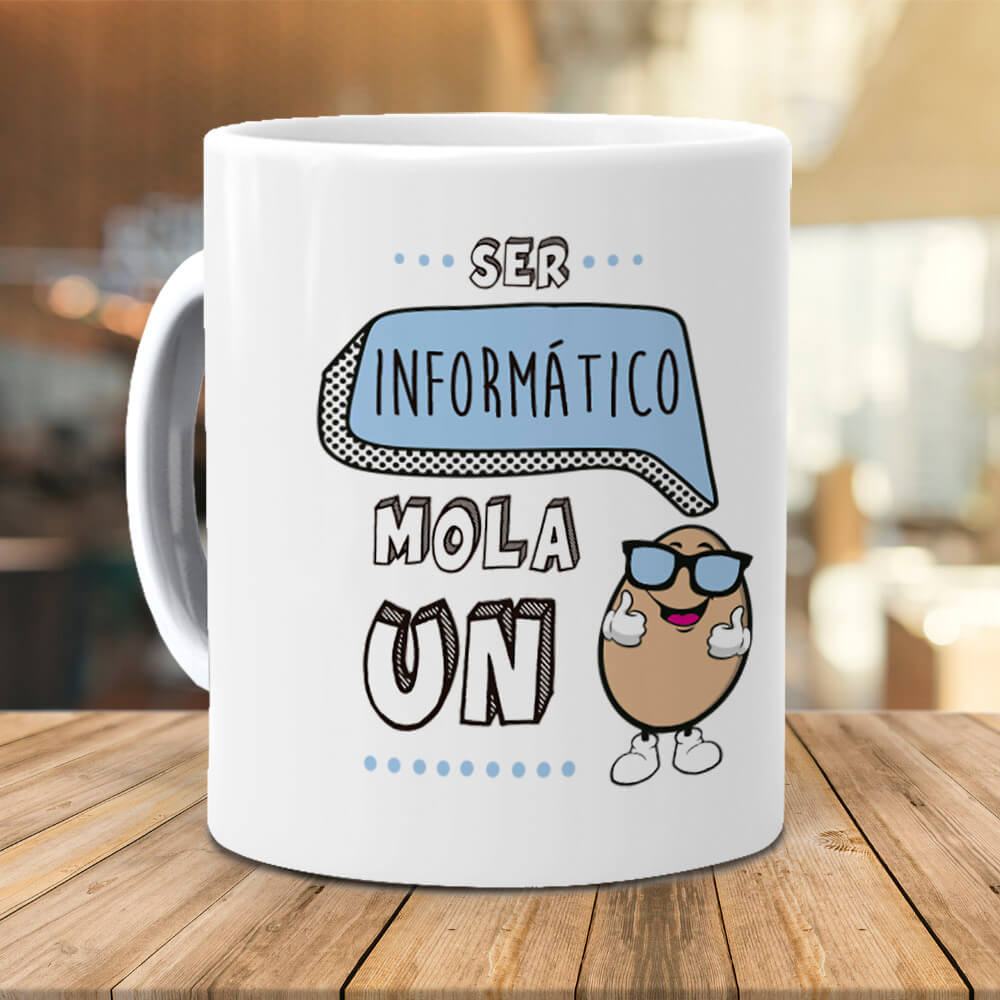 Taza Ser informático mola un huevo